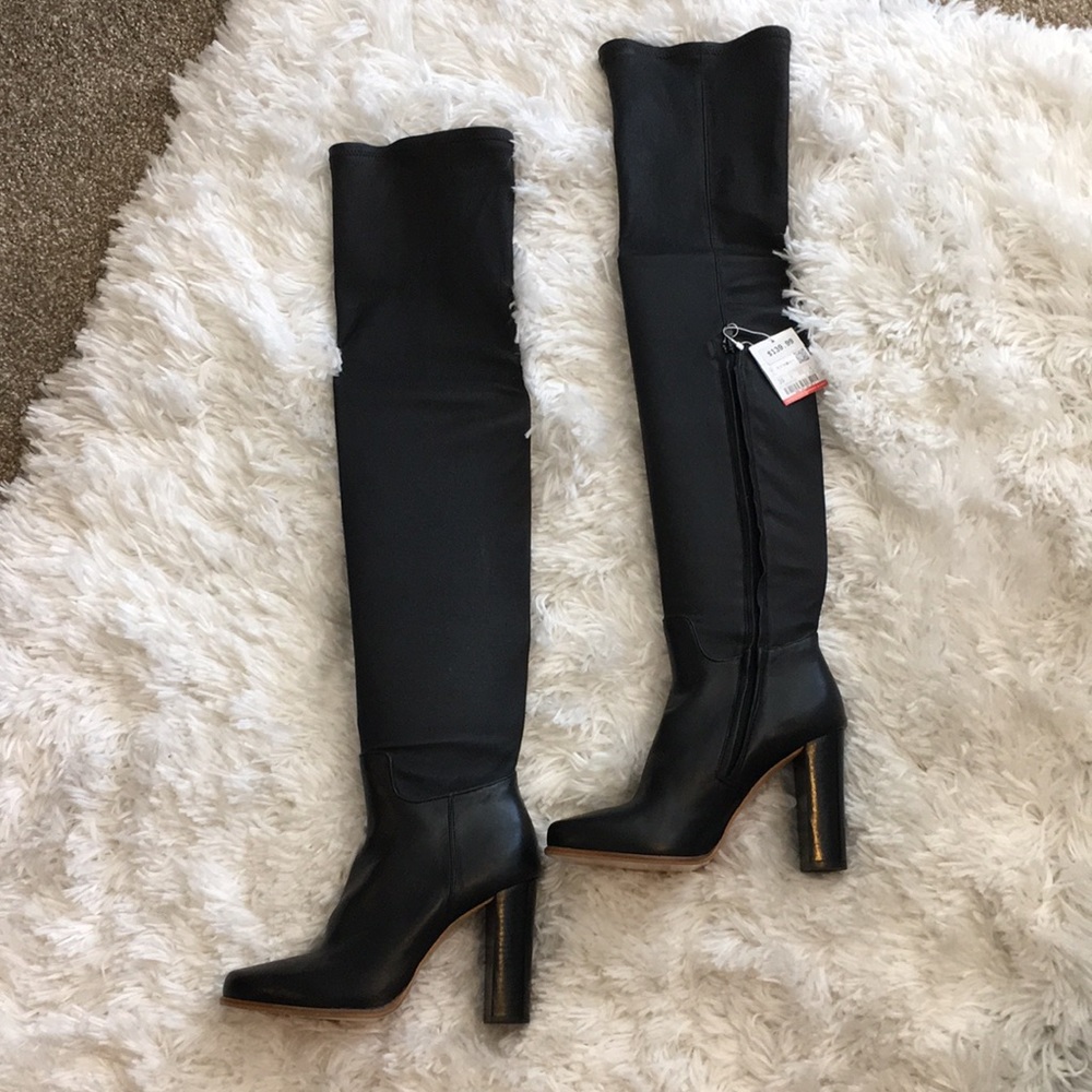 COPY - Zara over the knee faux leather boots